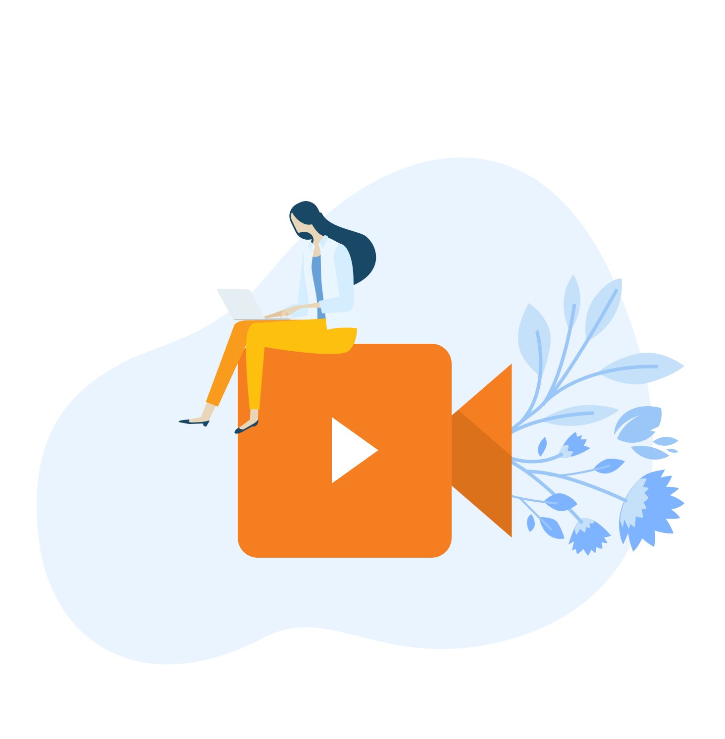 Illustration af kvinde på videokamera